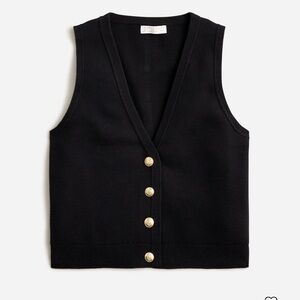 J. Crew Black Sleeveless Top with Gold Buttons